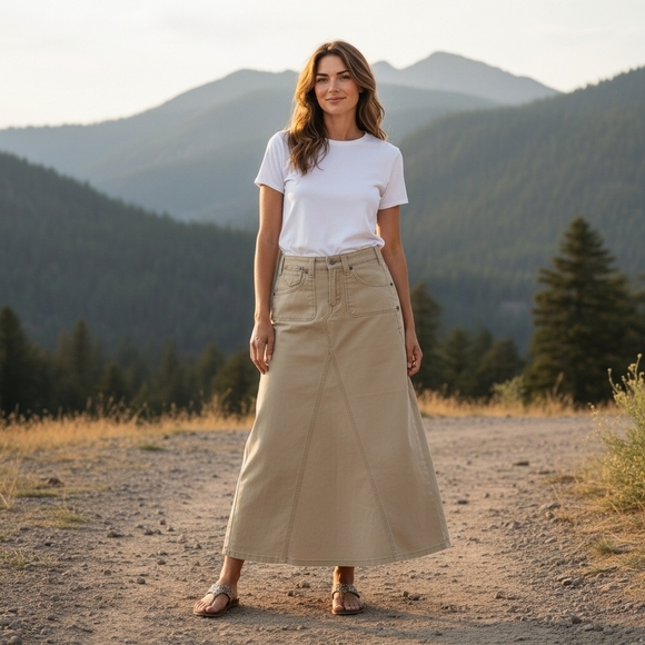 Levi's Dresses & Skirts - Levi's Vintage Y2K Classic Tan Maxi A Line Skirt